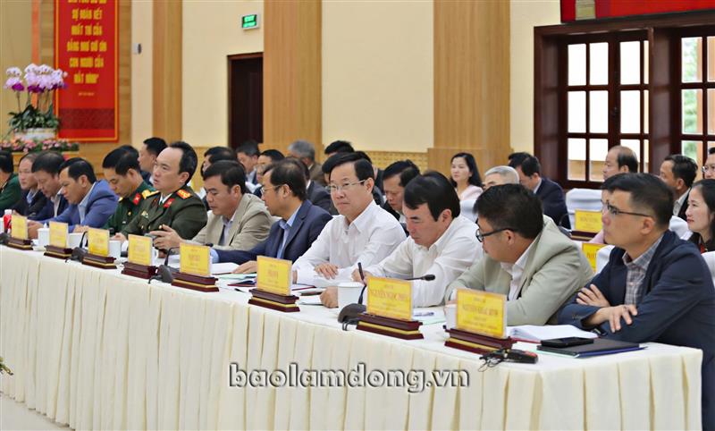 Lãnh đạo tỉnh Lâm Đồng tham dự buổi làm việc.