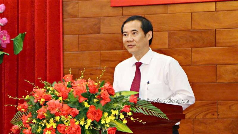 Quyền Bí thư Tỉnh uỷ Lâm Đồng phát biểu.