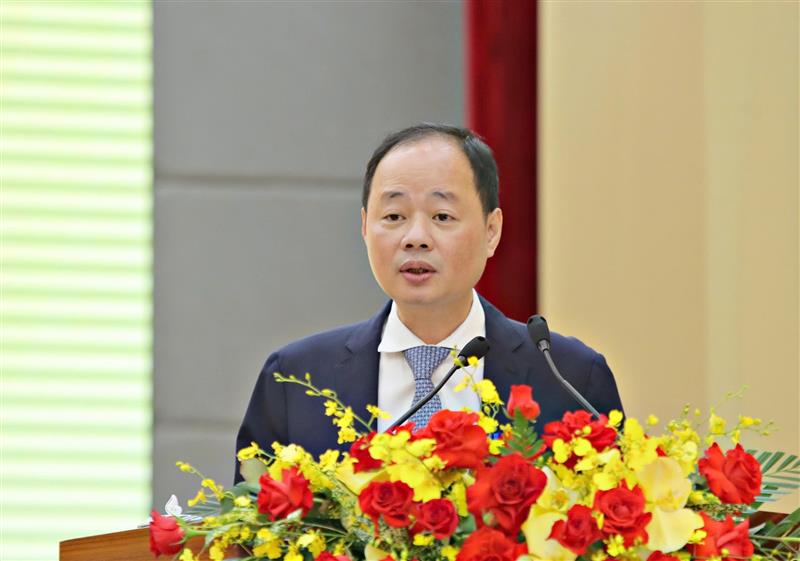 Đồng chí Trần Hồng Thái - Phó Bí thư Tỉnh ủy, Chủ tịch UBND tỉnh phát biểu khai mạc Đại hội.