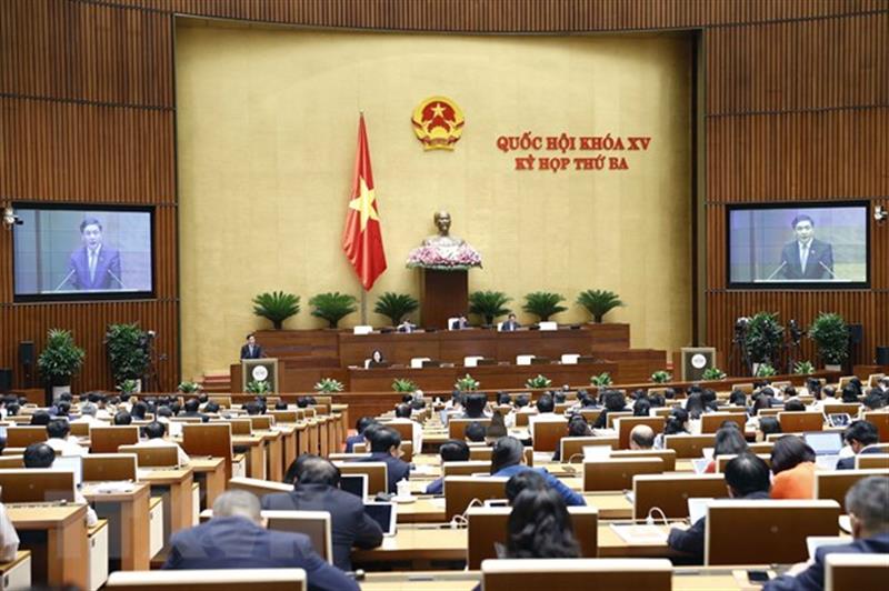 Quang cảnh Kỳ họp thứ 3, Quốc hội khóa XV chiều 23-5.