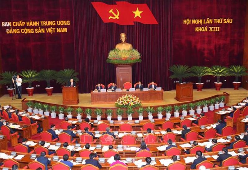 Toàn cảnh phiên khai mạc Hội nghị lần thứ sáu Ban Chấp hành Trung ương Đảng Cộng sản Việt Nam khóa XIII, ngày 3/10/2022. Ảnh: Trọng Đức/TTXVN
