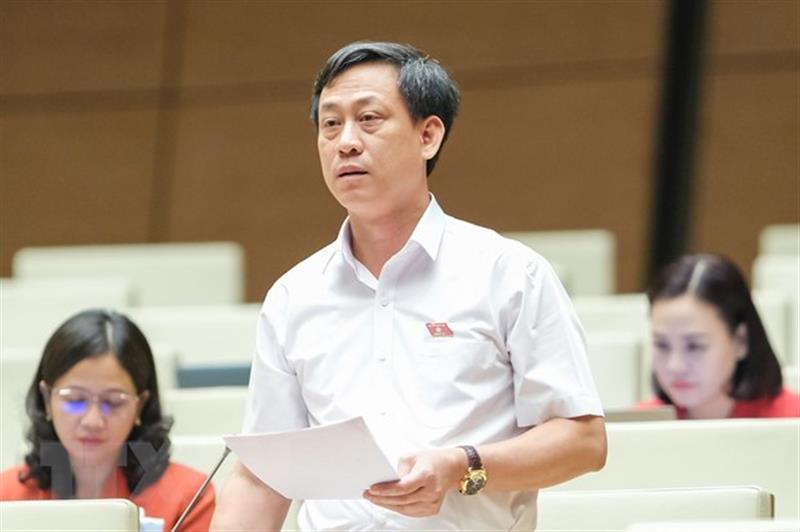 Đại biểu Quốc hội tỉnh Thanh Hoá Mai Văn Hải phát biểu ý kiến. (Ảnh: Doãn Tấn/TTXVN)