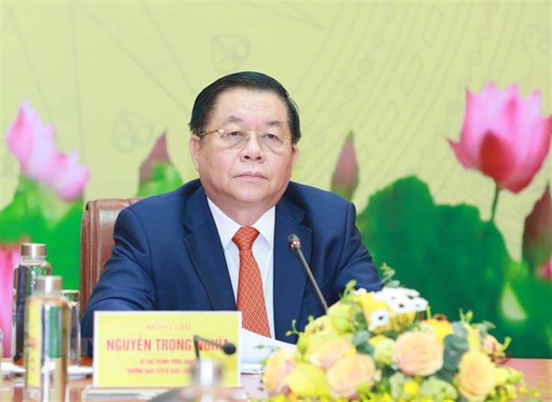 Bí thư Trung ương Đảng, Trưởng Ban Tuyên giáo Trung ương Nguyễn Trọng Nghĩa. (Ảnh: Phương Hoa/TTXVN).